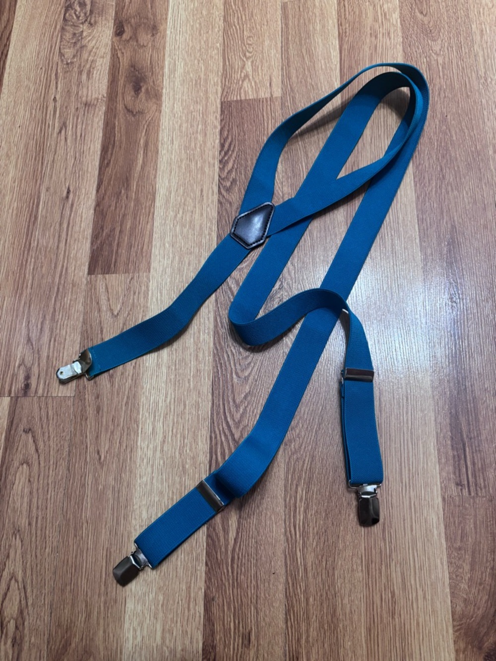 Blue Men's Elastic Suspenders - Classic Workwear Accent